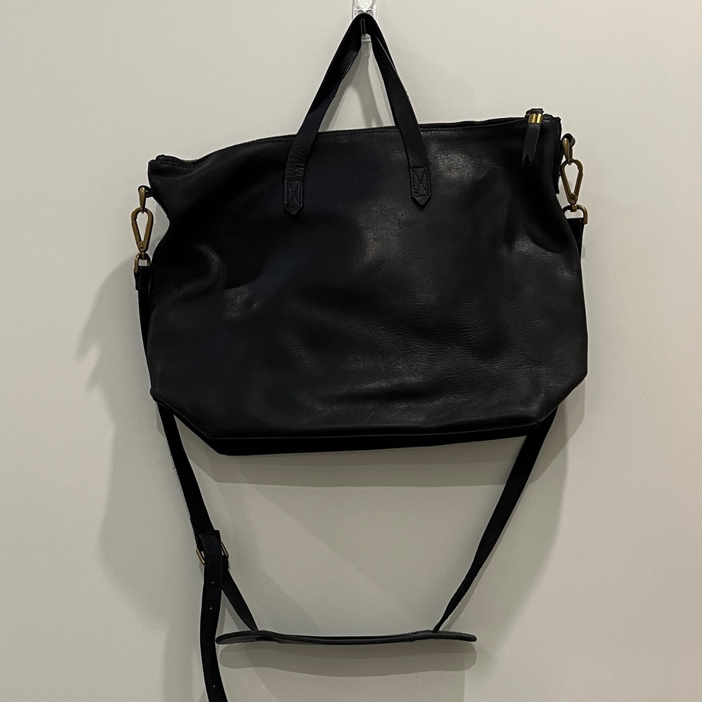 Madewell’s The Transport Satchel in Dark Navy